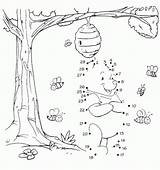 Puntos Winnie Pooh Unir Pontos Numeros Ursinhos Ligar Colorear Desenho Copii Abeilles Nid Punctate Repasar Bee Desene Bees Fichas sketch template