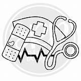 Stethoscope Bandage Medicine sketch template