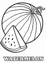 Watermelon Drawing Coloring Line Getdrawings sketch template