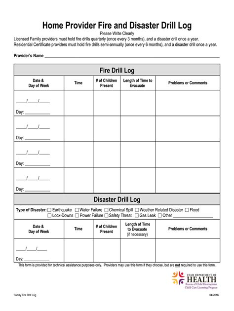 fire drill log fill  sign printable template   legal forms