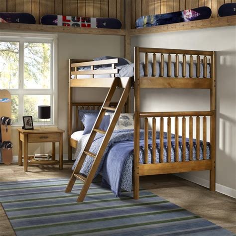 shop timber creek twin  twin size log bunk bed solid