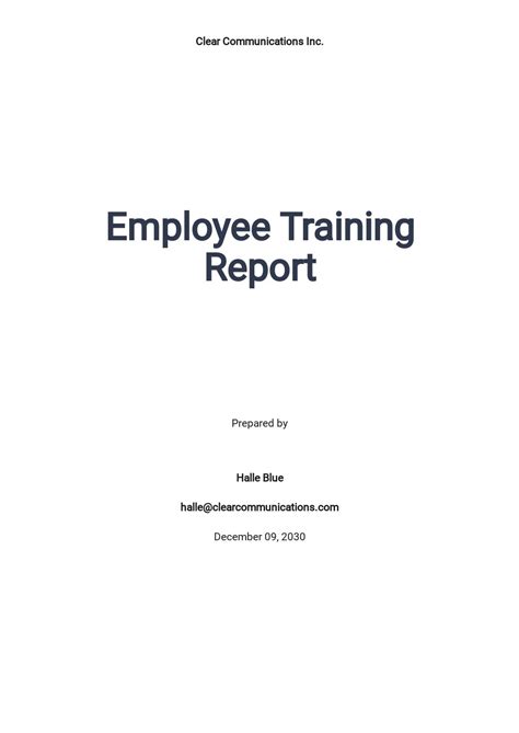 employee training report template   google docs word templatenet