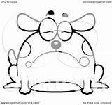 Dog Cartoon Surprised Sad Chubby Clipart Coloring Outlined Vector Cory Thoman Regarding Notes Clipartof Royalty sketch template