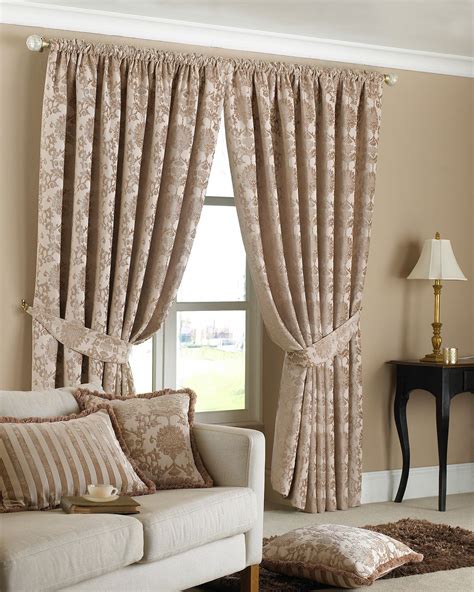luxury curtains ready  pencil pleat matching tiebacks lined heavy