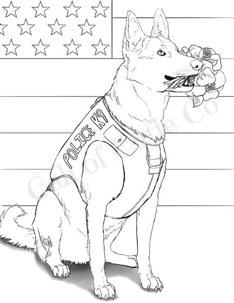 police dog coloring pageanimal color sheetsdog coloring pages etsy