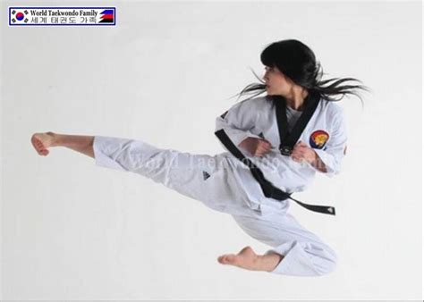 jump side kick martial arts women taekwondo girl