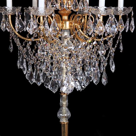 vintage gold crystal floor chandelier candelabra  bm antique warehouse