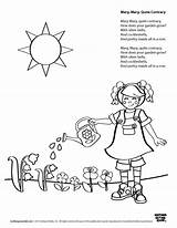 Mary Quite Contrary Coloring Pages Nursery Rhymes Worksheets Live Kids Preschool Rhyme Speakaboos Sheets Worksheet Printables sketch template