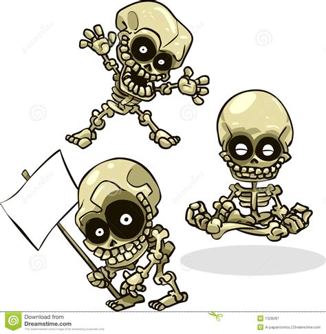 vector cartoon halloween skeletons stock vector