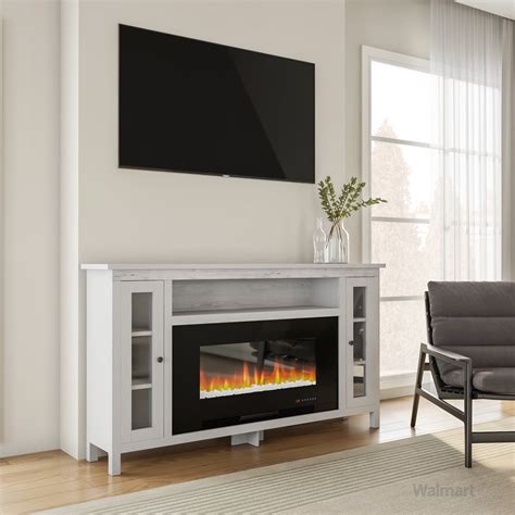 cambridge somerset   white electric fireplace tv stand  multi