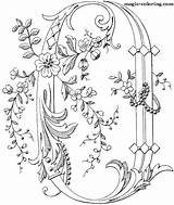 Coloring Pages Magic Letter Letters Illuminated Monogram Embroidery Decorated Flower Alphabet Choose Board sketch template