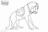 Spirit Coloring Horse Pages Riding Drawing Line Printable Kids Print Color sketch template