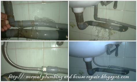 normal plumbing paip air pecah dibawah sinki