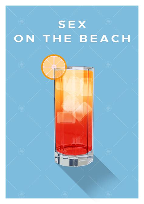 Sex On The Beach Cocktail Poster Print Premium Wall Art Etsy