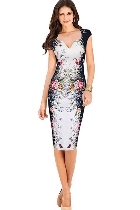 hualong women v neck floral plus size bodycon dress online store for