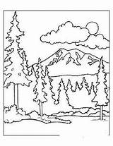 Mountain Coloring Pages Rocky Printable Sunset Getcolorings Forest Getdrawings Drawing Color sketch template