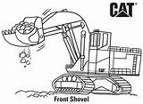 Coloring Pages Cat Caterpillar Backhoe Tractor Front Print Printable Color Kids Shovel Party Printables Popular sketch template