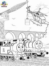 Coloring Cranky Pages Thomas Friends Crane Train James Tank Harold Characters Printable Tomas Helicopter Kids Cartoon Engine Book Childrens Sheets sketch template