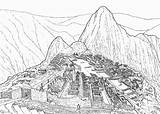 Machu Picchu Pichu Macchu Machupichu Paisajes Paisaje Inca Peruana Geografia Bocetos Hermosos Sainte sketch template