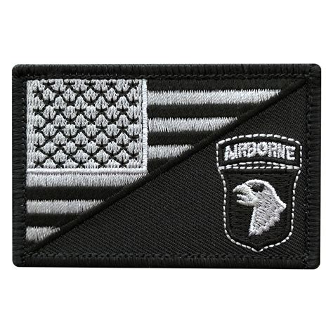 american flag airborne eagle patch embroidered hook black miltacusa