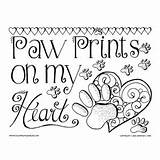 Coloring Pages Paw Prints Printable Dog Valentines Adult Adults Quote Valentine Colouring Quotes Books Color Heart Time Print Pet Any sketch template
