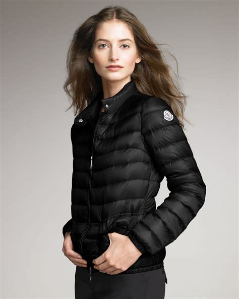 lyst moncler lightweight puffer jacket black  black