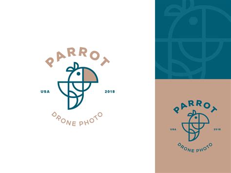 parrot drone photo geometric logo drone  geometric logotype