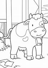 Cow Coloring Pages Easy Farm Animal Tulamama Sheets Print Christmas Printable sketch template