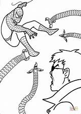 Coloring Pages Spider Man Octopus Doctor Fighting Drawing Printable Amazing sketch template