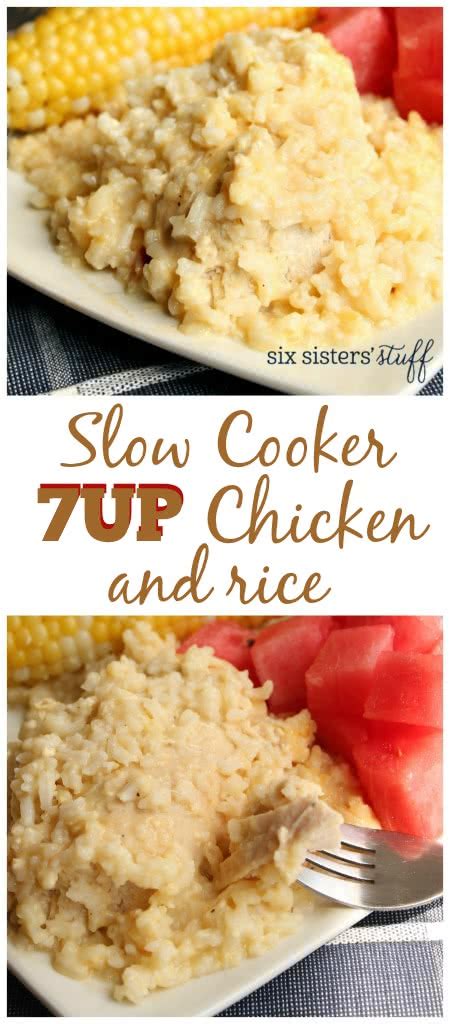 Slow Cooker 7up Chicken And Rice Six Sisters Stuff