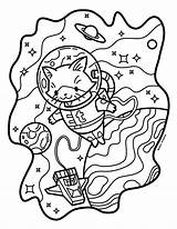 Space Tumblr Coloring Pages Drawing Cats Printable Color Recently Made Set Cat Wonder Kitty Makli Studio Drawings Moon Paintingvalley Meeting sketch template