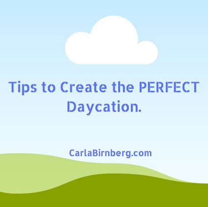 tips  creating  perfect daycation carla birnberg