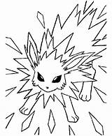 Pokemon Coloring Pages Eevee Jolteon Evolutions Colouring Electric Printable Popular Coloringhome Related sketch template