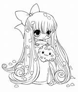 Chibi Anime Neko sketch template