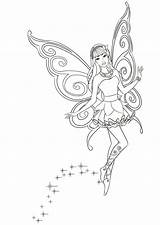 Fairy Barbie Coloring Pages Fly Loves Colorkid sketch template