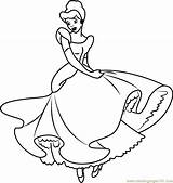 Cinderella Coloring Cute Pages Kids Coloringpages101 Color Cartoon Online sketch template