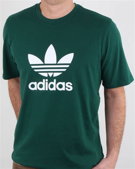 adidas originals trefoil  shirt green mens originals tees stripe