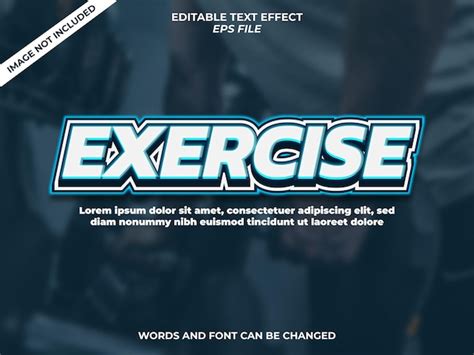 premium vector exercise text effect font editable typography  text vector template