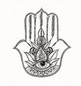 Hamsa Drawing Hand Tattoo Simple Outline Coloring Pages Printable Colouring Designs Stencil Template Resume sketch template