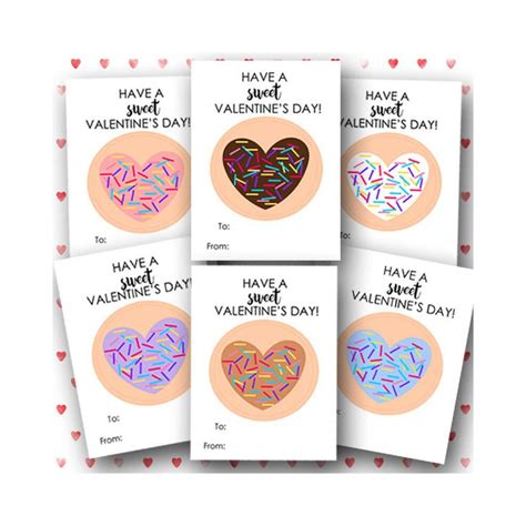 printable cookie valentine card valentines day card  class