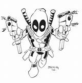 Coloring Deadpool Pages Chibi Drawing Printable Cartoon Print Clipart Deviantart Library Getdrawings Comments Coloringtop sketch template