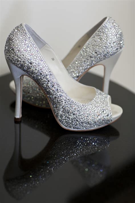 crystal embellished glam bridal shoes onewedcom