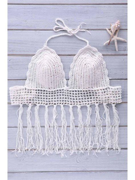 [12 off] 2021 crochet tassel bikini set in white zaful