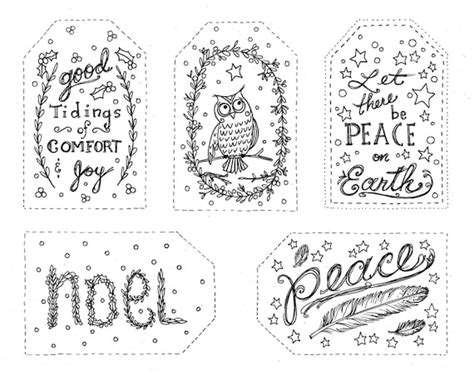 christmas gift tags  color instant  holiday coloring