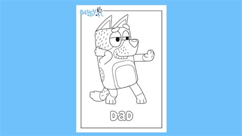 print your own colouring sheet of bluey s dad bandit