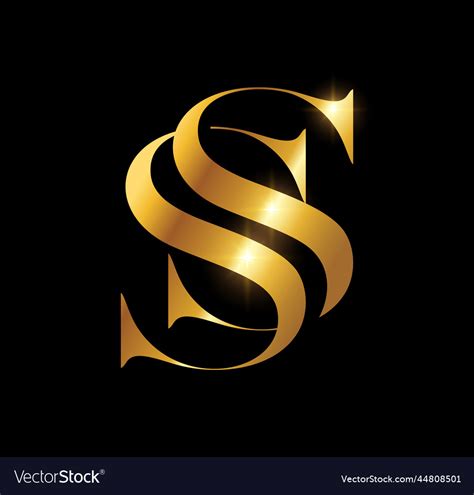 golden luxury monogram logo initial letter ss vector image