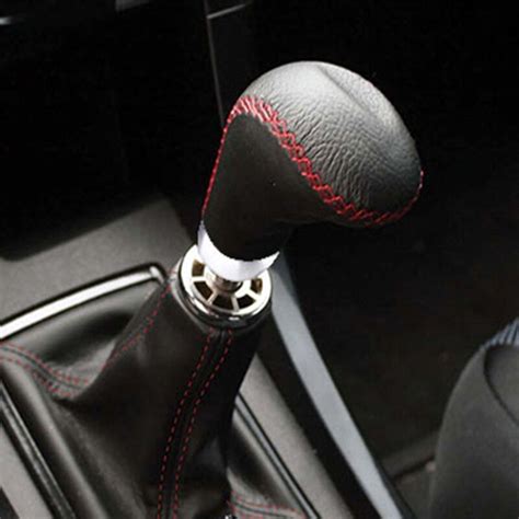 1 Pc Leather Gear Shift Knob With Adaptors Universal For