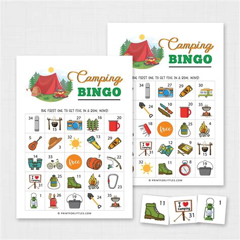 printable camping bingo  kids