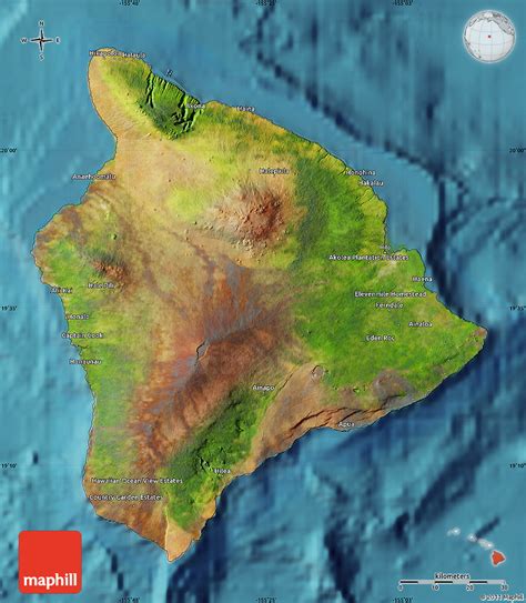 satellite map  hawaii county