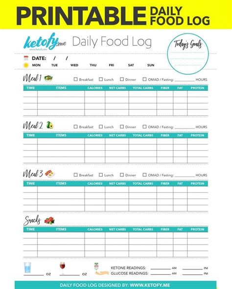 print  daily food log    requested